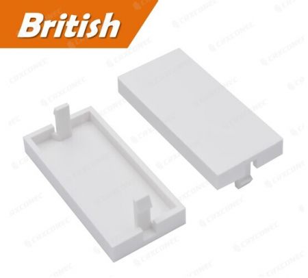 British Style Blank Keystone Jack Faceplate Module in White Color - Blank plate for Keystone Jack Faceplate